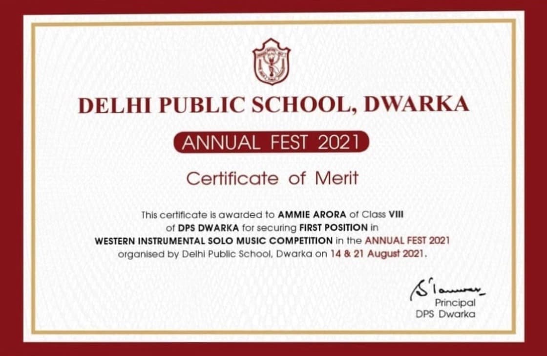 Inter-school Crescendo Festival | First Prize