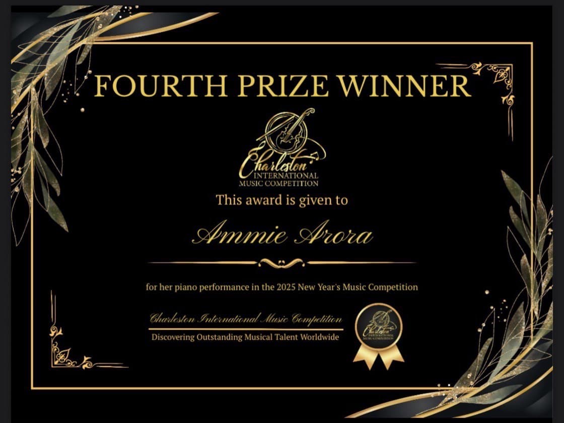 Charleston International Music Competition, South Carolina | Fourth Prize 