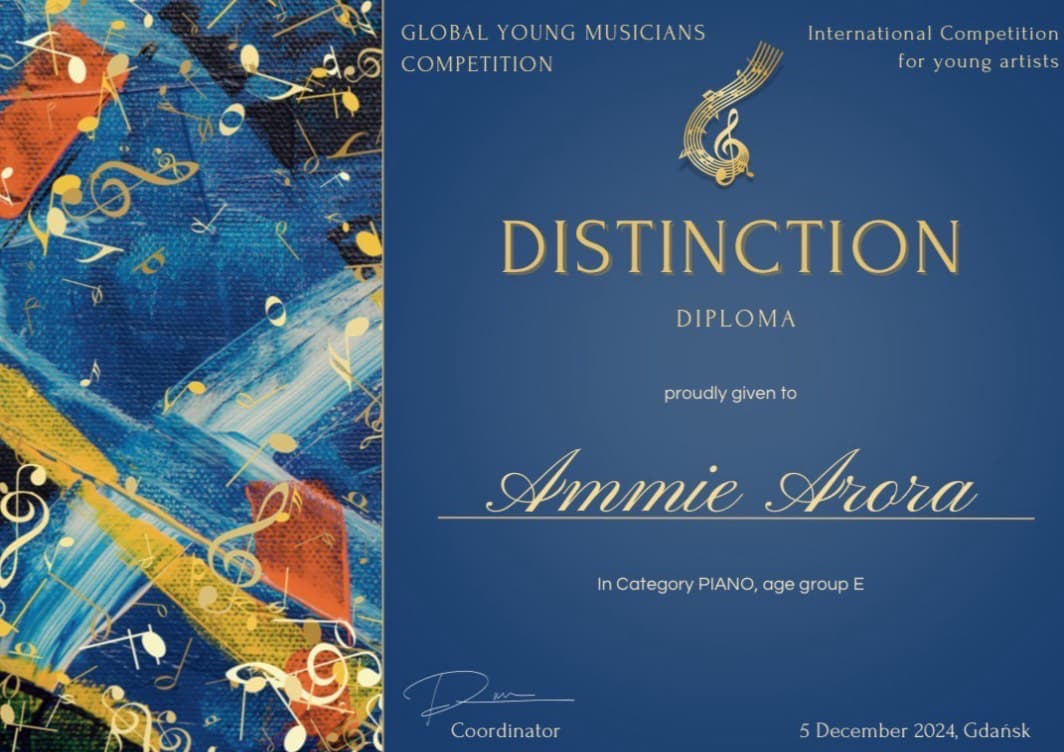 Global Young Musicians Competition, Poland | Distinction