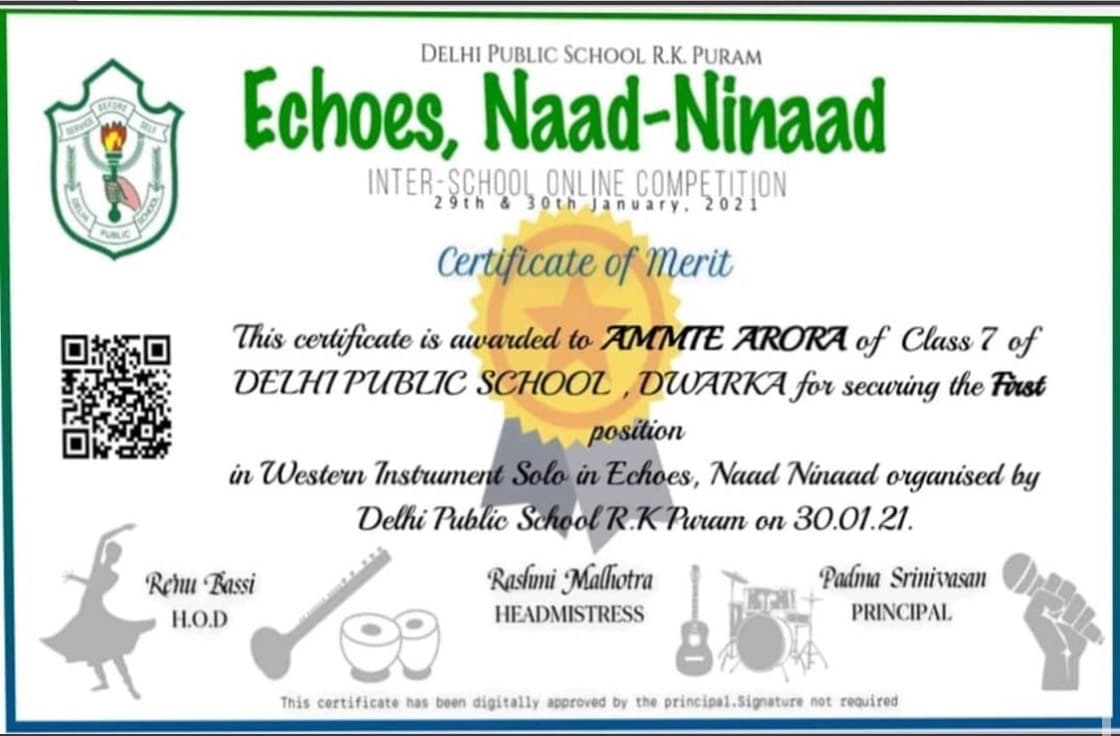 National Inter-school competition, 'Echoes Naad-Ninaad' | First Prize