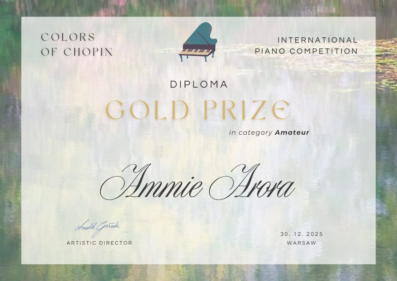 Colours of Chopin International Piano Competition | GOLD Prize
